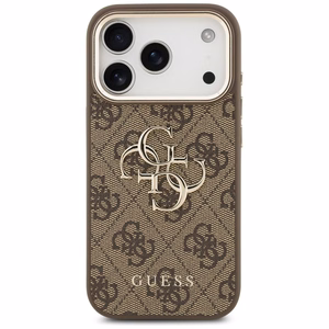 GUESS GUE005483 (PU W/ Big 4G Classic Logo) suojakuori laitteelle iPhone 18 Pro / 17 Pro, väri: ruskea ja kullanvärinen