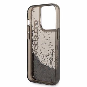 Karl Lagerfeld Liquid Glitter Elong suojakuori iPhone 14 Pro:lle - musta
