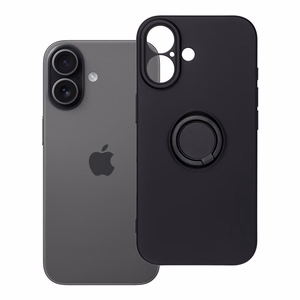 Silikoninen Suojakuori Renkaalla iPhone 17:lle musta