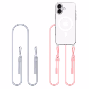 Tech-Protect FlexAir Chain MagSafe Suojakuori iPhone 16 Harmaa & Vaaleanpunainen