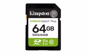 Kingston *SD 64GB Canvas Select Plus Gen3 R100MB/s