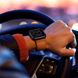 Tech-Protect LeatherFit Strap for Apple Watch 4 / 5 / 6 / 7 / 8 / 9 / SE / Ultra 1 / 2 (42/44/45/49 mm) - Brown