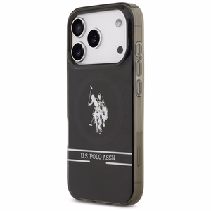US Polo DH and Bottom Stripe Logo MagSafe Suojakuori iPhone 17 Pro:lle - Musta