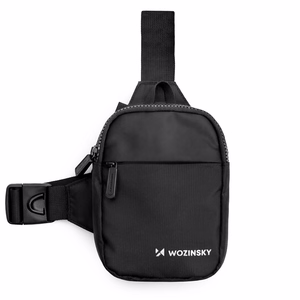 Wozinsky WMS-W1 vedenpitävä unisex-miniolkalaukku puhelimelle kahdella lokerolla - musta