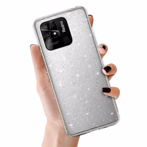 Crystal Glitter Suojakuori Xiaomi Redmi 10C:lle hopeinen