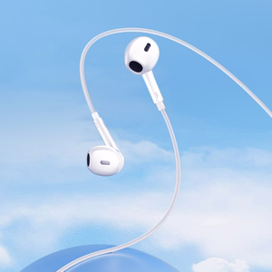QCY LH1 In-Ear Wired Headphones with Remote and Microphone 1.15m - White