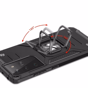 Wozinsky Ring Armor kova hybridi tapauksessa kansi + magneettinen haltija Samsung Galaxy S22 Ultra sininen