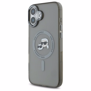 Karl Lagerfeld IML Metal Karl&Choupette Head MagSafe Case for iPhone 16 Plus - Black
