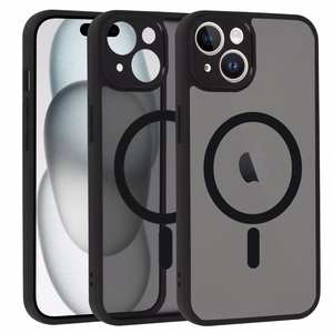 Täysin matta Mag -puhelinkuori iPhone 14 musta