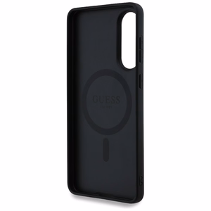 Guess 4G Ring Classic Logo MagSafe Suojakuori Samsung Galaxy S25 Edge:lle - Musta