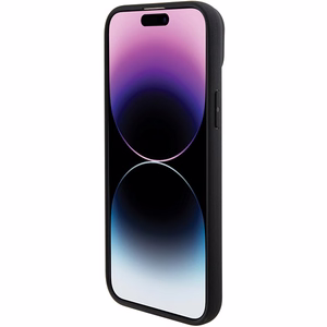 BMW Nahkainen Hot Stamp Suojakuori iPhone 15 Plus:lle - musta