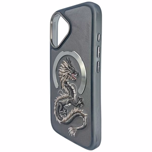 Nimmy Dragon MagSafe Suojakuori iPhone 16:lle - harmaa