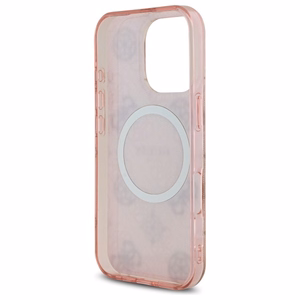 Guess IML Peony On 4G Background MagSafe Suojakuori iPhone 16 Pro:lle - vaaleanpunainen
