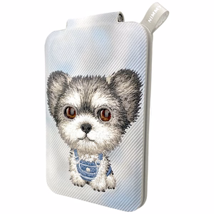 Nimmy New Big-Eye Cute Pets 2.0 Dog MagSafe-magneettikorttikotelo puhelimelle jalustalla – harmaa