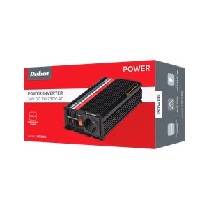REBEL 24 V–230 V -invertteri, 1000 W, saksalainen F-tyypin pistorasia