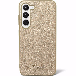 Guess Glitter Script suojakuori Samsung Galaxy S24+:lle - kultainen