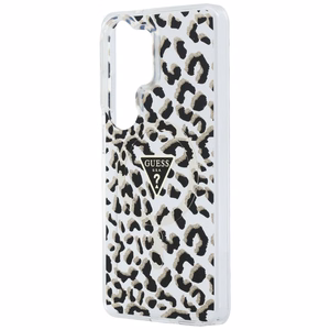 Guess IML Leopard Print Triangle MagSafe -suojakuori Samsung Galaxy S26 Ultra -puhelimelle, musta