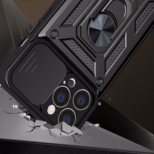 Hybrid Armor Camshield kotelo iPhone 13 Pro panssaroitu kotelo kamera suojus vaaleanpunainen