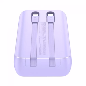 Joyroom JR-PBC07 20000mAh 30W mini-virtapankki USB-C- ja Lightning-kaapeleilla - violetti