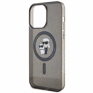 Karl Lagerfeld Karl&Choupette Glitter MagSafe case for iPhone 15 Pro Max - black