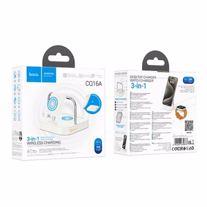 Langaton laturi Hoco 3in1 3A 5W Apple Watch -yhteensopiva CQ16A - maidonvalkoinen