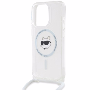 Karl Lagerfeld IML Choupette Head & Cord MagSafe Suojakuori iPhone 15 Prolle - läpinäkyvä