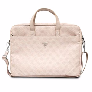 Guess Saffiano 4G Triangle Logo laukku 16 tuuman kannettavalle - vaaleanpunainen