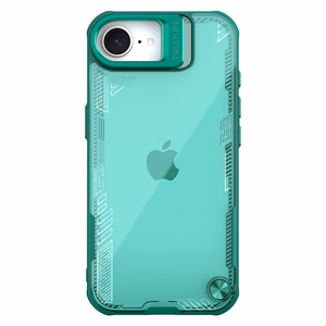 Nillkin Iceblade Prop Suojakuori jalustalla iPhone 16e / 17e:lle - vihreä