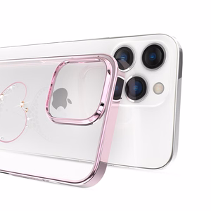 Silikonikotelo, jossa Swarovski-kristallit Kingxbar Wish Series iPhone 14 Plus - vaaleanpunainen
