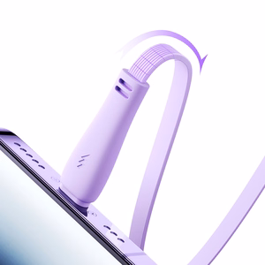 Joyroom Colorful Series S-A40 sisäänvedettävä kaapeli 3in1 USB-A - USB-C / Lightning / Micro USB 1m - violetti