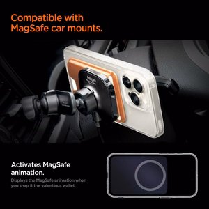 Spigen Valentinus MagFit+ MagSafe-magneettikorttikotelo puhelimelle – oranssi