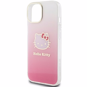 Hello Kitty IML Gradient Electrop Kitty Head Suojakuori iPhone 15:lle - vaaleanpunainen