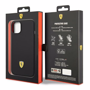 Ferrari FEHCP14MSIBBK iPhone 14 Plus 6.7" musta/musta kovakotelo silikoni metalli logo