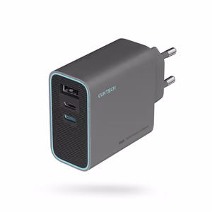 Cuktech CUKAD653EUGR 65W GaN Seinälaturi 2 x USB-C 1 x USB-A - Harmaa