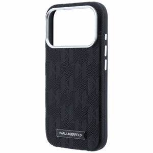 KARL LAGERFELD -kotelo mallille IPHONE 18 Pro Max/17 Pro Max MagSafe-yhteensopiva (Mono Resin Logo) (väri: musta)