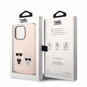 Karl Lagerfeld KLHMP14LSSKCI iPhone 14 Pro 6.1 kovakuori vaalea vaaleanpunainen / vaalea vaaleanpunainen Silicone Karl & Choupette Magsafe