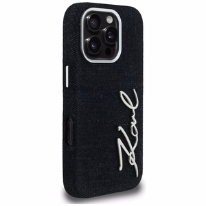 Karl Lagerfeld FW Jeans Signature Logo Suojakuori iPhone 16 Pro - musta