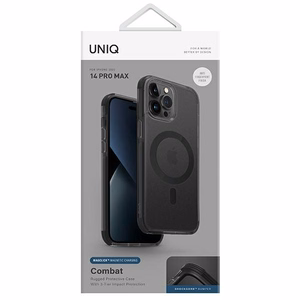 Uniq Combat kotelo iPhone 14 Pro Max 6.7" MagClick-lataus - musta/betoninharmaa