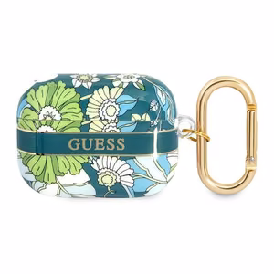 Guess GUAPHHHFLN AirPods Pro -suojus vihreä/vihreä Flower Strap Collection -mallisto