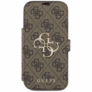 Guess Book 4G Metal Logo Suojakuori iPhone 17 Prolle - ruskea