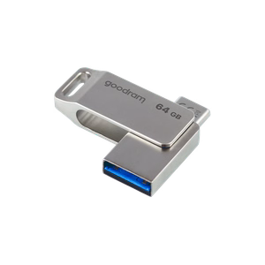 Goodram USB- ja USB-C-muistitikku, 64 Gt, hopea