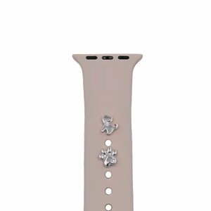 Pin Charms -setti kellon rannekkeisiin kissa hopea