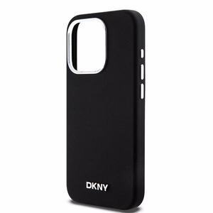 DKNY iPhone 15 Pro 6.1" Musta Suojakuori Liquid Silicone Metal Logo MagSafe