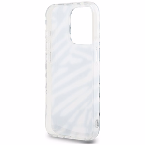 Karl Lagerfeld IML Zebra Pattern & Cord Suojakuori iPhone 15 Pro:lle - musta