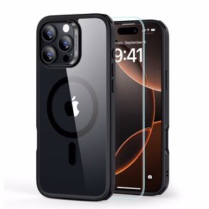 ESR Classic Hybrid Halolock MagSafe Case + Tempered Glass for iPhone 16 Pro Max - Clear with Black Frame