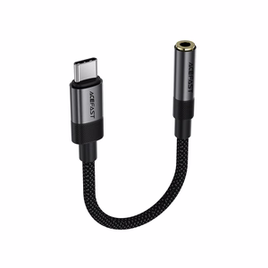 Acefast J12 USB-C 3.5mm mini jack sovitin - musta