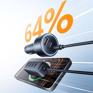 Orico ChargeClip 108W autolaturi 2x USB-A + 4x USB-C pidikkeellä - musta