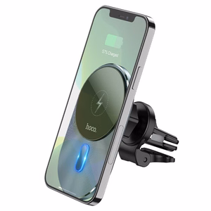 HOCO autoteline langattomalla latauksella MagSafe-yhteensopiva ilmastointisäleikköön 15W CA91 harmaa
