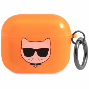 Karl Lagerfeld Choupette kotelo AirPods 3 - oranssi