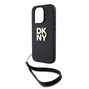 DKNY Wrist Strap Stock Logo Suojakuori iPhone 15 Pro:lle - Musta